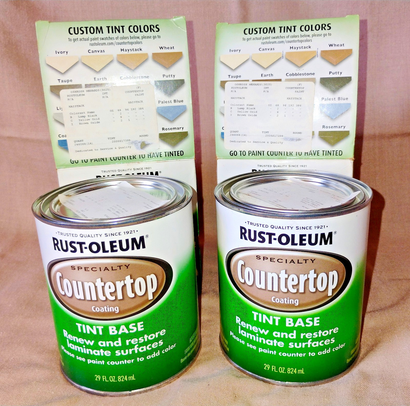 Lot of 2 Rustoleum Specialty Countertop Coating 254853 29 Oz Haystack Tint