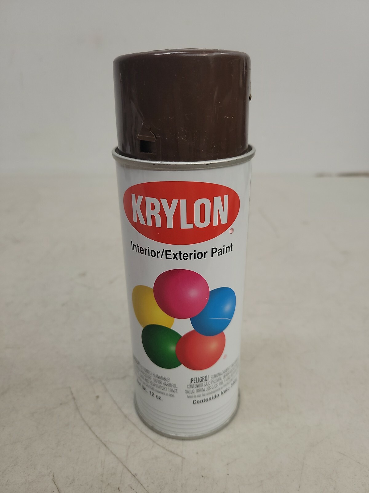 Krylon Colormaster Indoor/Outdoor Aerosol Paint 12oz-Leather Brown, Gloss, used