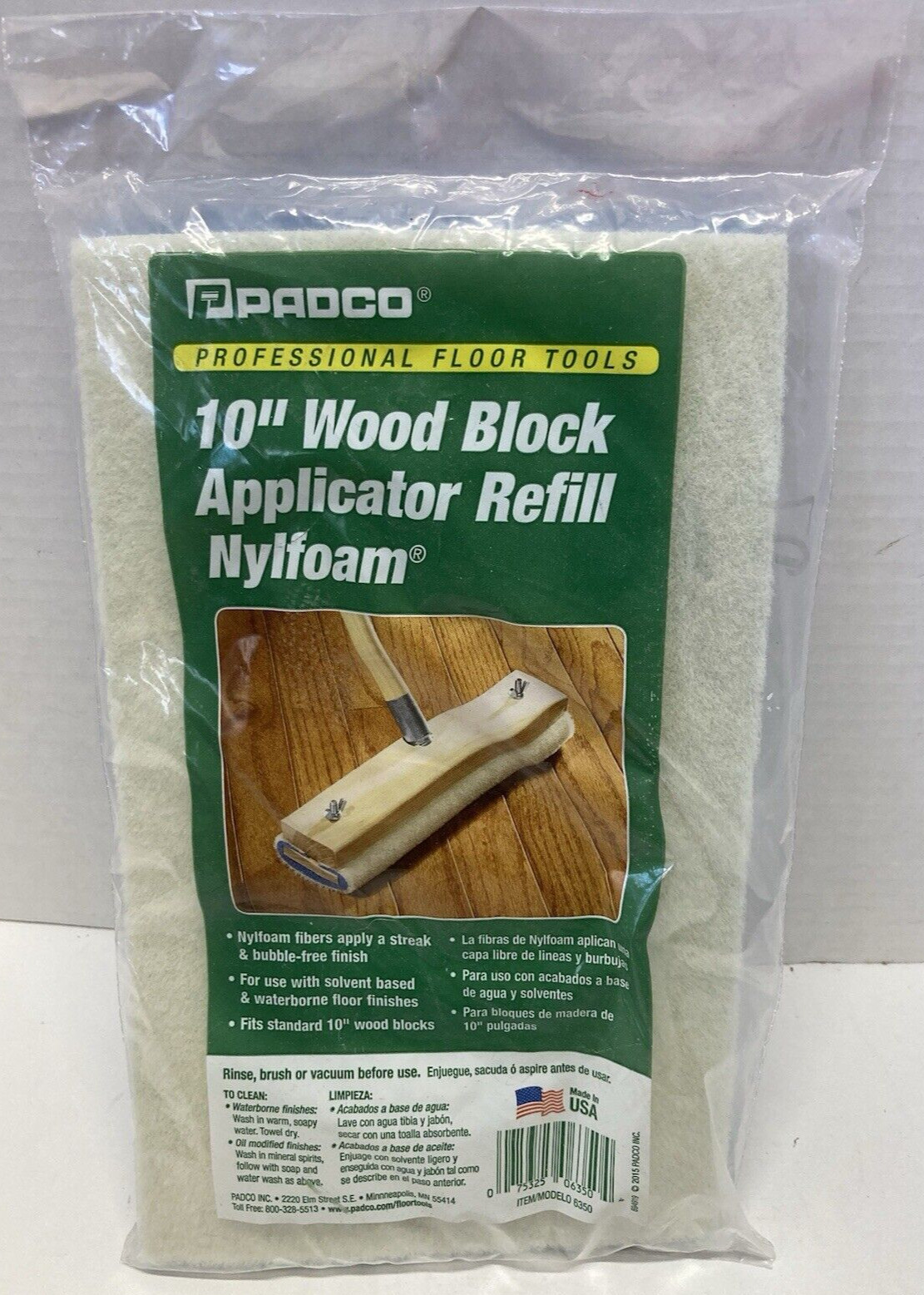 Wood Block Applicator PADCO – 10″ Refill Nylfoam New N Package. Free Shipping!!