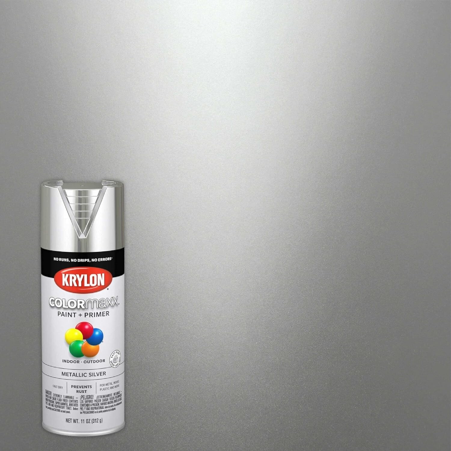 Krylon Colormaxx ~ Metallic Silver ~ Spray Paint 11 oz Paint + Primer 5590