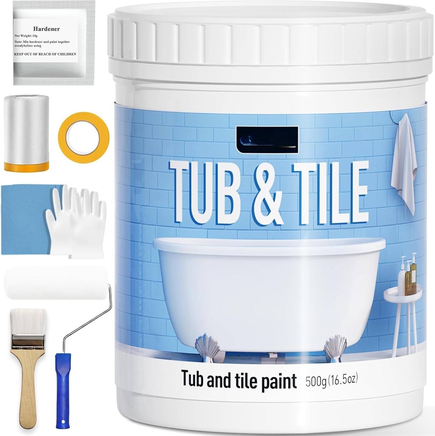NEW Tub Tile Refinishing Kit Paint 16.5oz Water Based Semi Gloss White