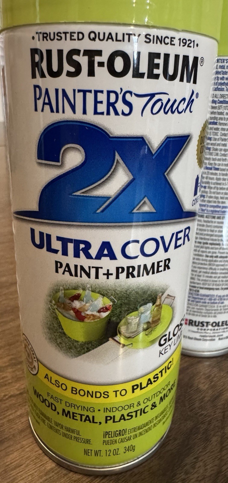 Rust-Oleum Painter’s Touch Gloss Key Lime Spray Paint 12 oz New 2 Cans