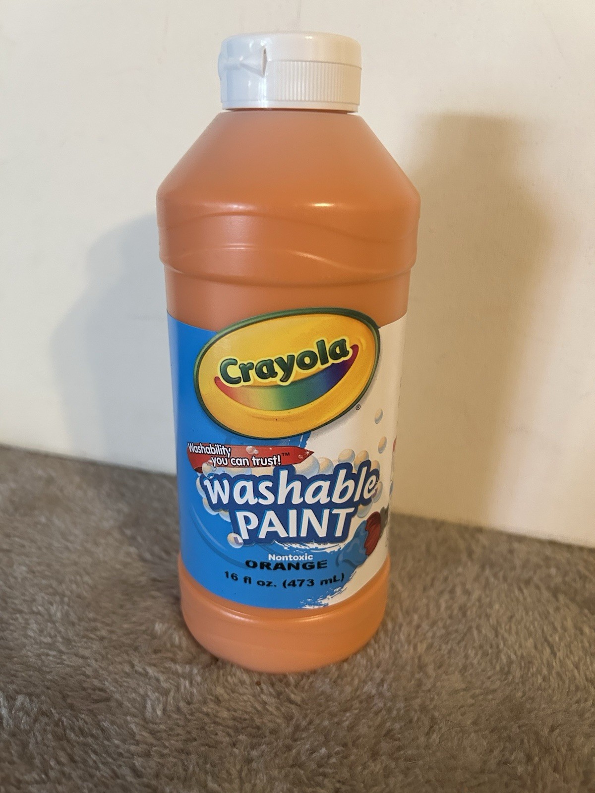 Crayola 542016007 16 oz Washable Paint – Orange New