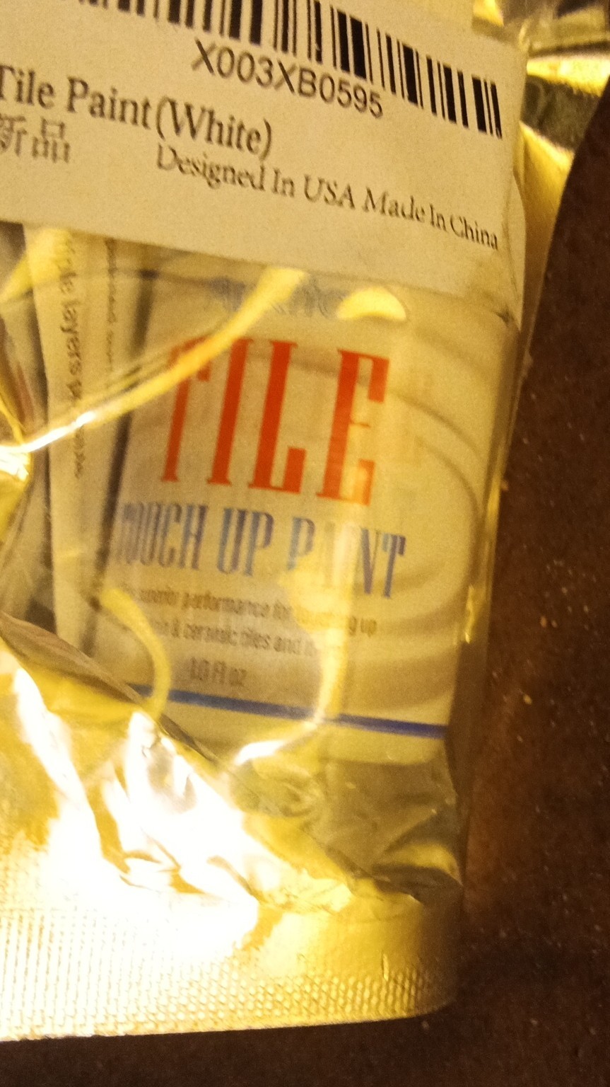 Tile Touch Up Paint White Chalky 0.33 oz Fast Drying Acrylic for Tile