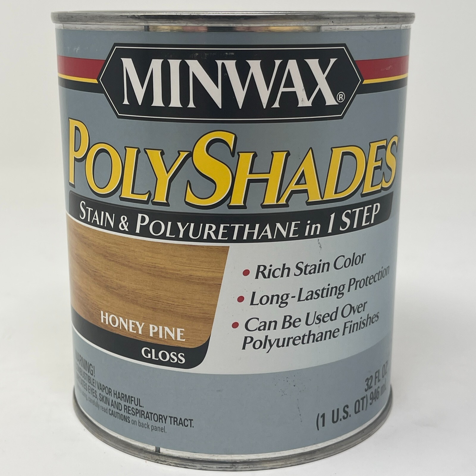 Minwax 61410 Honey Pine PolyShades Wood Stain And Polyurethane, Gloss 1 Quart