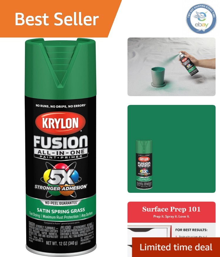 Spray Paint 12 oz Satin Spring Grass – Perfect for Indoor/Outdoor Renovations