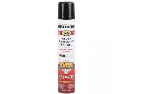 Gloss Black Spray Paint 24 oz Rust Preventative Enamel Turbo Fast Coverage