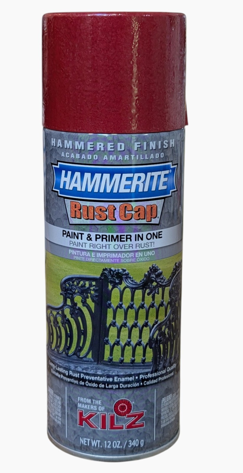 Hammerite Hammered Finish Rust Cap Paint & Primer In One 41180 Hammered Red 12Oz
