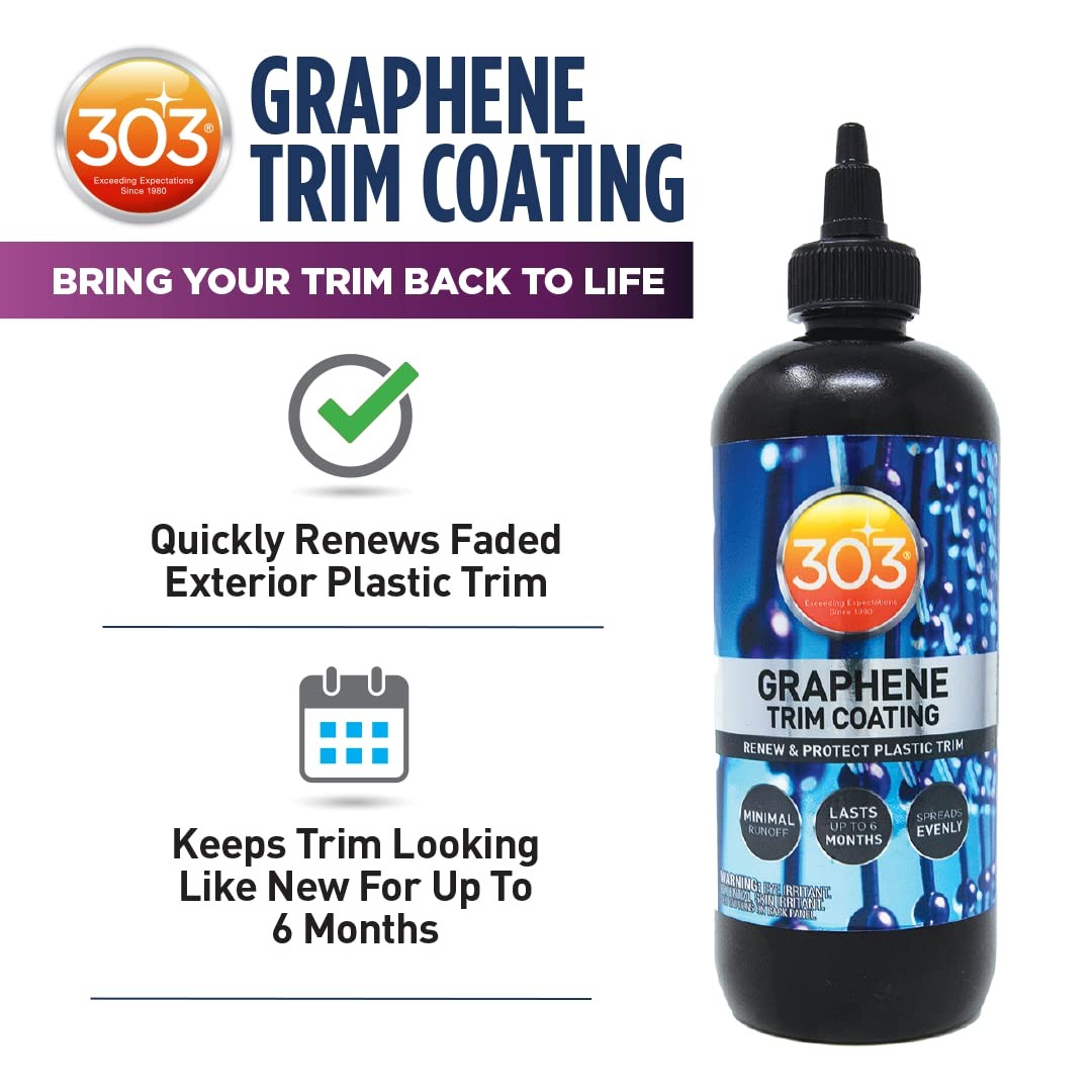 303 Products Graphene Trim Coating – Hydrophobic 8 Fl Oz (Pack of 1), Black