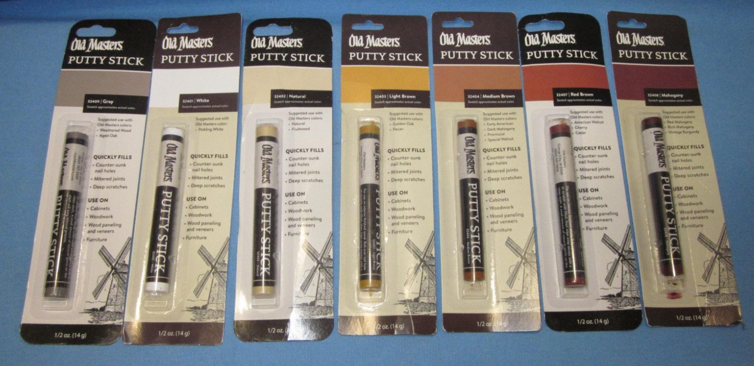 7 Different Old Masters Putty Sticks .. Hide Those nail holes, mitered joints ..
