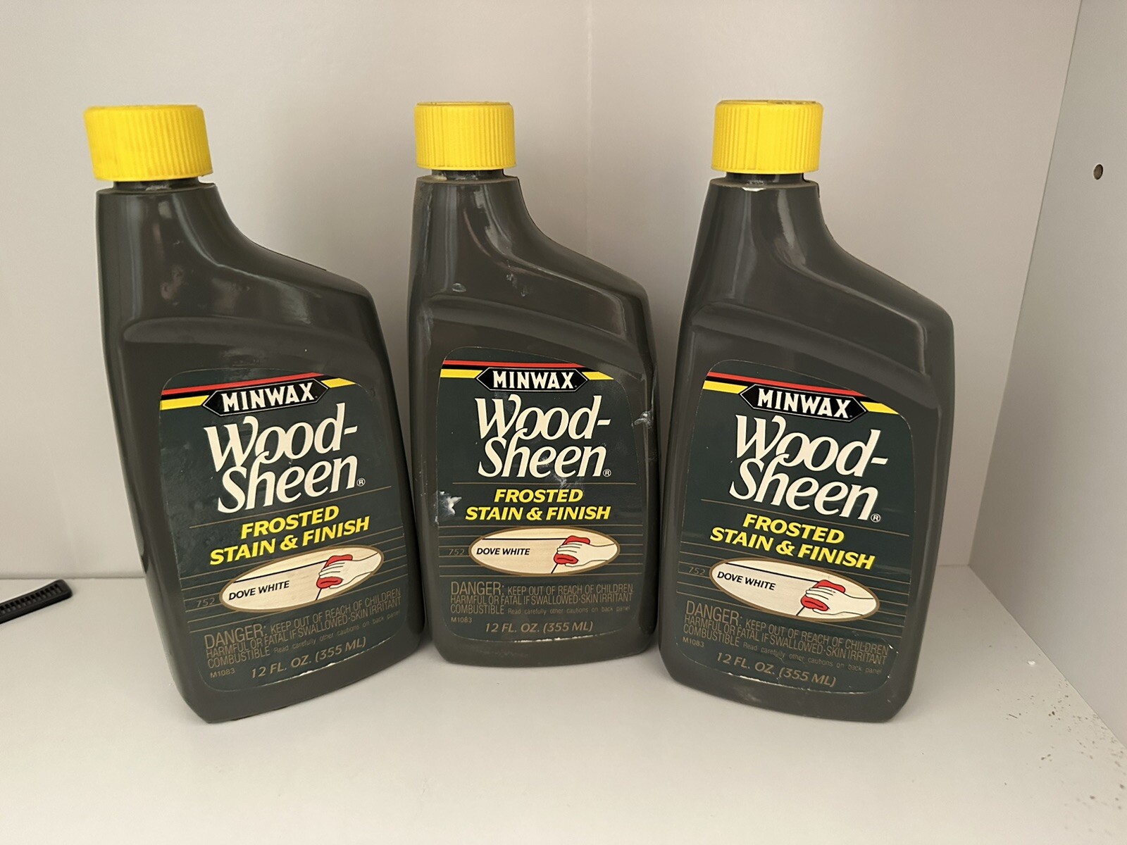 3 Minwax Wood Sheen Rubbing Oil Stain and Finish DOVE WHITE 12 fl oz. RARE, HTF