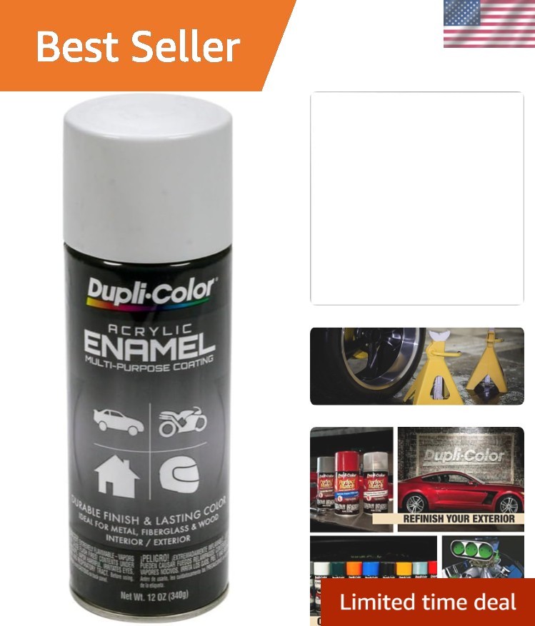 12 Oz Multi-Purpose Gloss White Acrylic Enamel – Perfect for Interior/Exterior