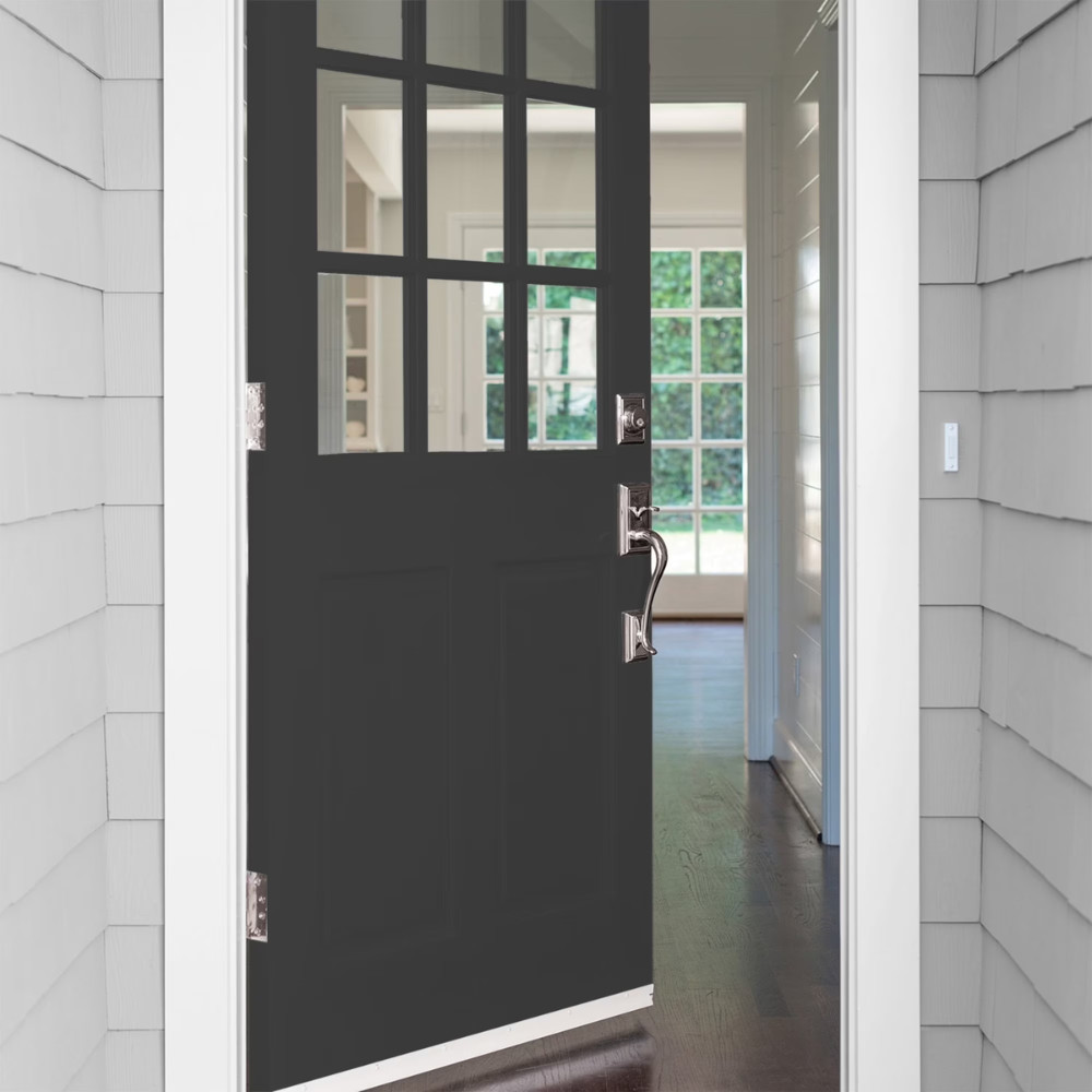 (2 Pack) Glidden Fundamentals Exterior Paint, Black Satin, 1 Quart, Waterproof