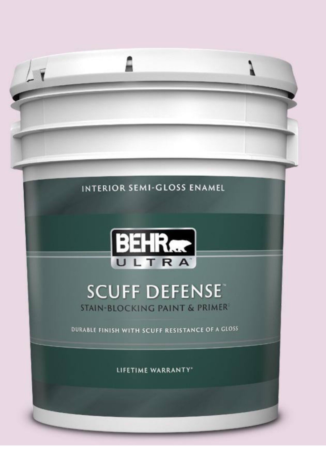 Paint 5 Gal. BEHR 3750 Int. SemiGloss Enamel,Color Swiss Coffee,Scuff resistant.
