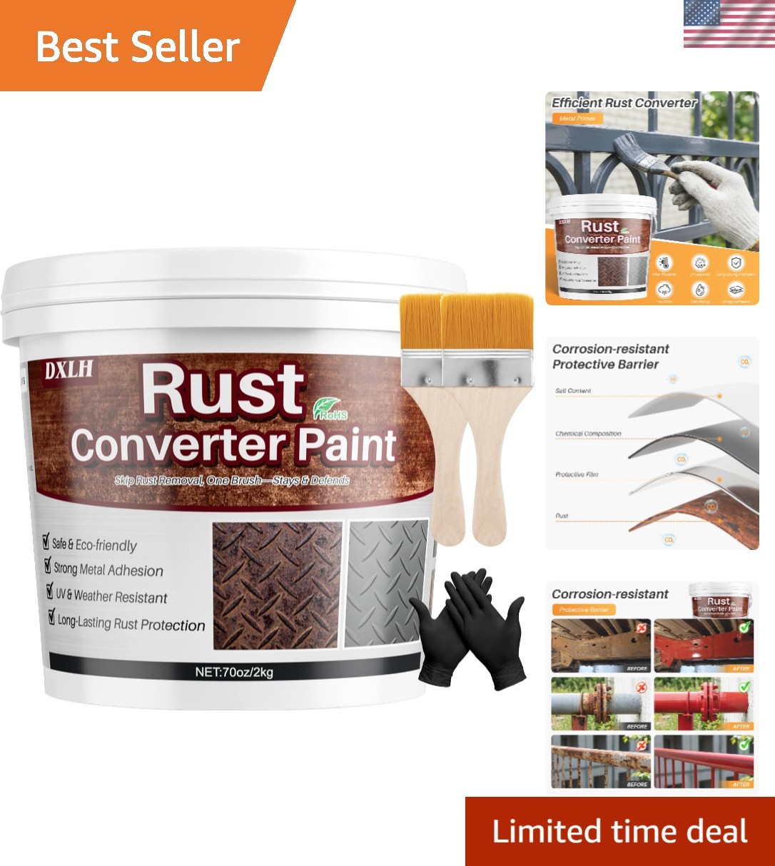 Heavy-Duty UV Resistant Rust Reformer Paint – 70oz for Automotive & Outdoor Use