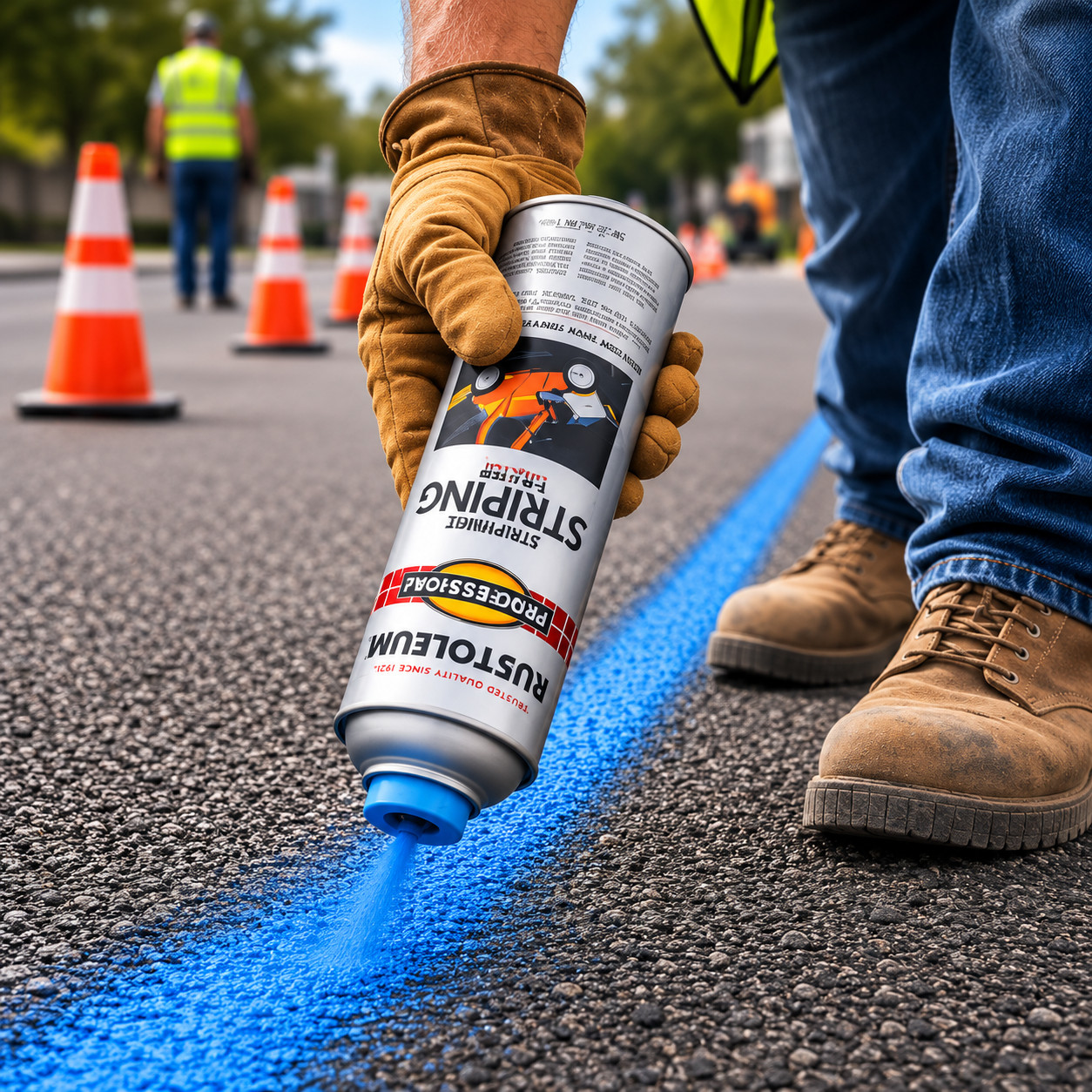 Rust-Oleum Professional Blue Inverted Striping Paint 18 oz Fast Dry