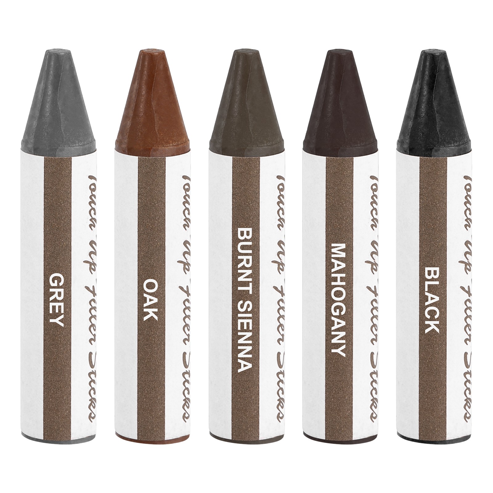Wood Filler Stick, 5 Pcs Wax Sticks, Gray/Black/Oak/Reddish Brown/Ochre