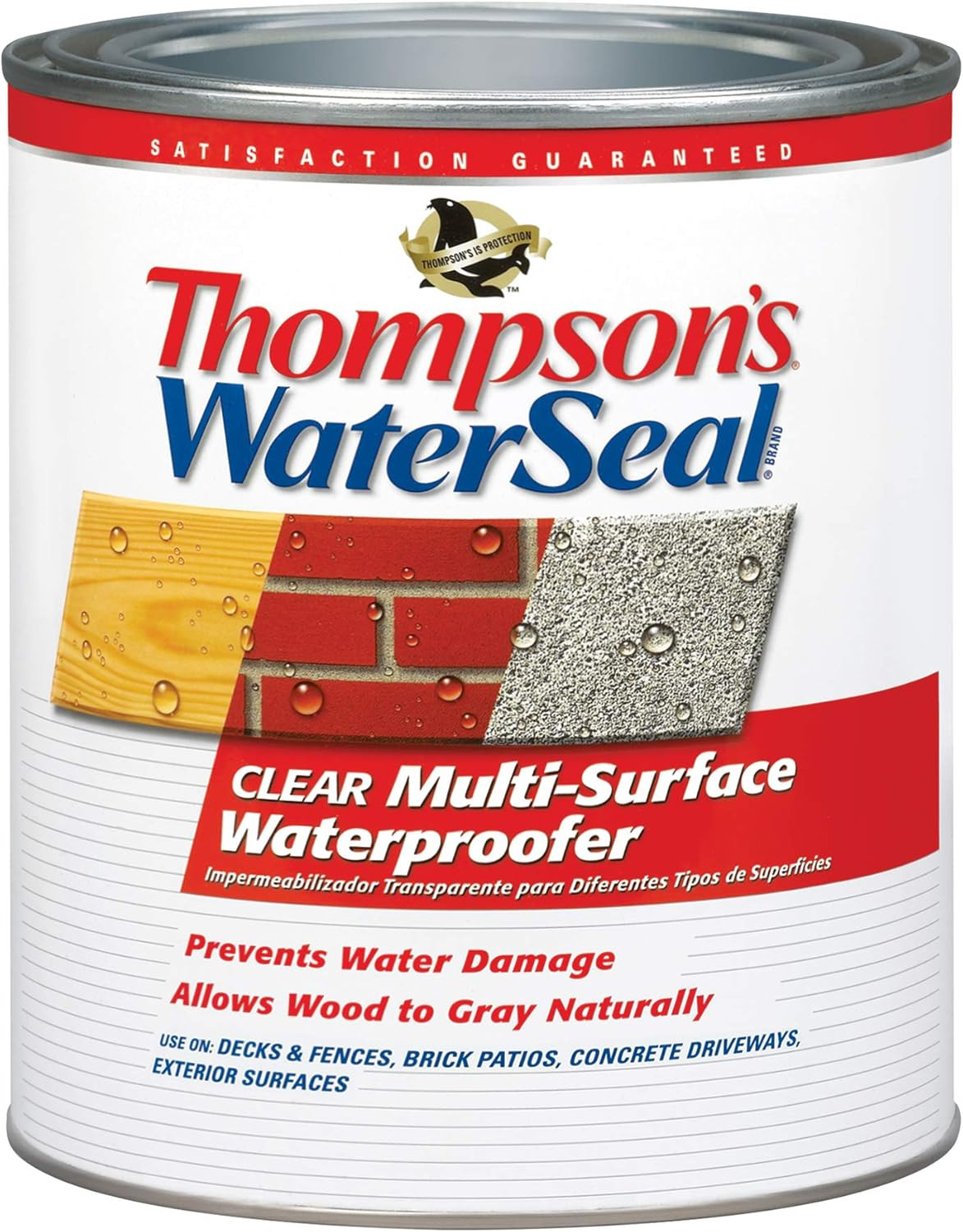 Thompson’S Waterseal Multi-Surface Waterproofer Stain, Clear, 1 Quart