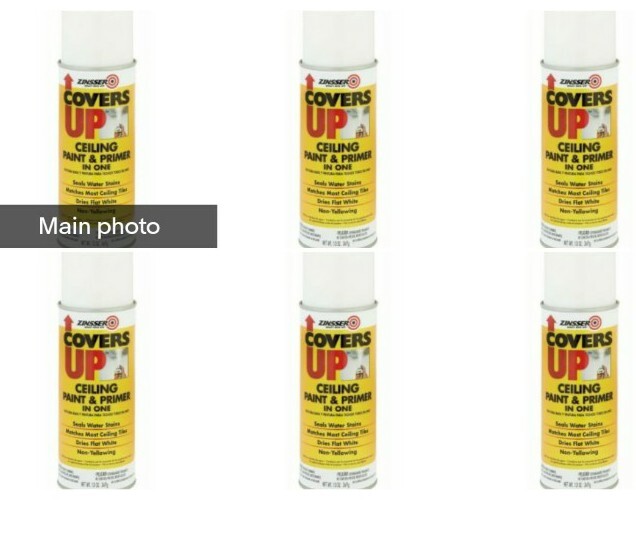 6 Cans Covers Up 03688 Covers Up Stain Sealing Ceiling Paint, 13-oz.