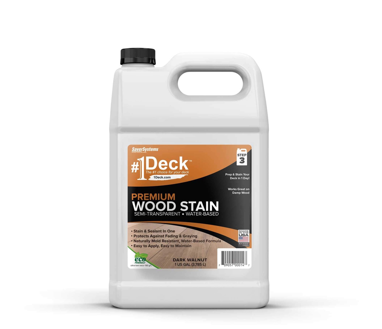 #1 Deck Premium Semi-Transparent Outdoor Wood Stain and Sealer in One – Water…