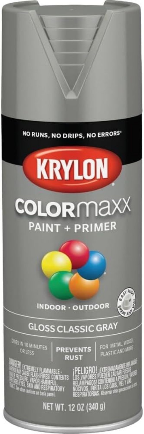 Colormaxx Gloss Spray Paint & Primer, Classic Gray – 1 Each