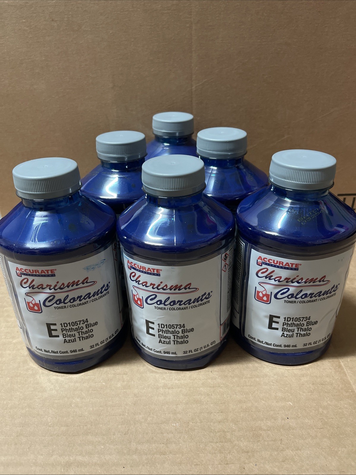 6pc Pack Accurate Charisma Colorant Tint Toner E 1d105734 Phthalo Blue 32 fl oz
