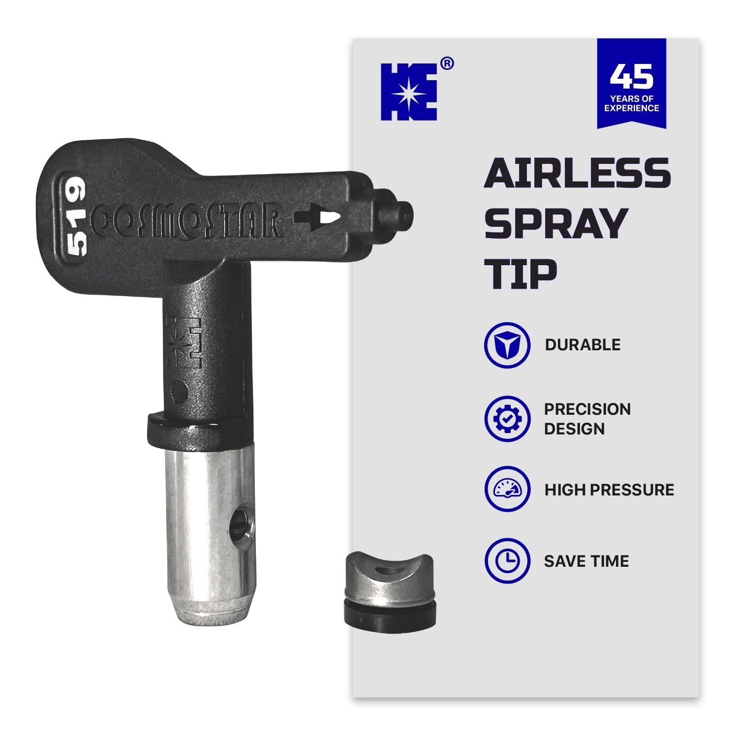 Cosmostar 521 Airless Paint Spray Tip Nozzle – Reversible, Easy Clean, Com