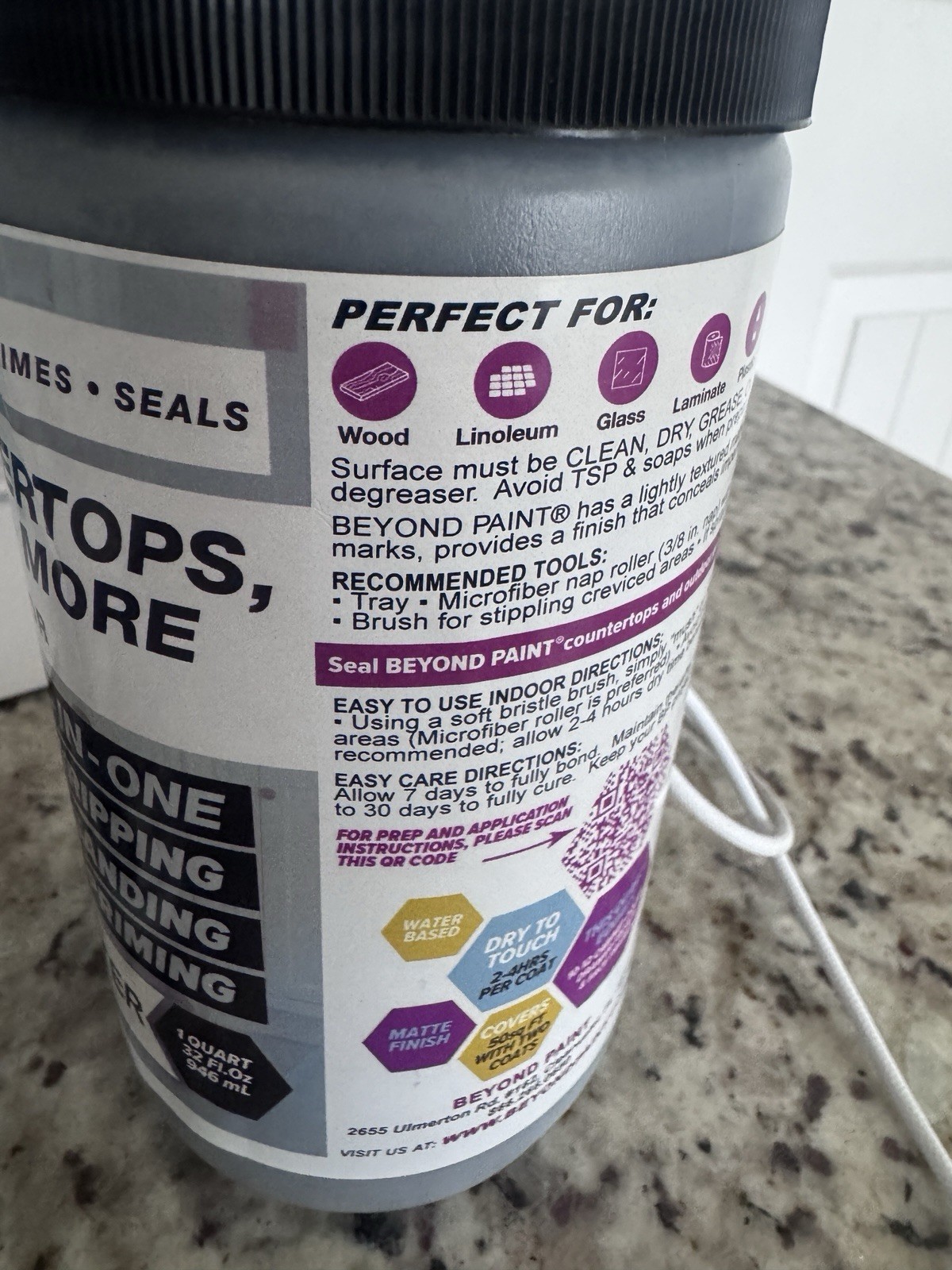 Beyond Paint All-in-One Refinishing Paint 32 Fl Oz (Pack of 1) Pewter Sealed