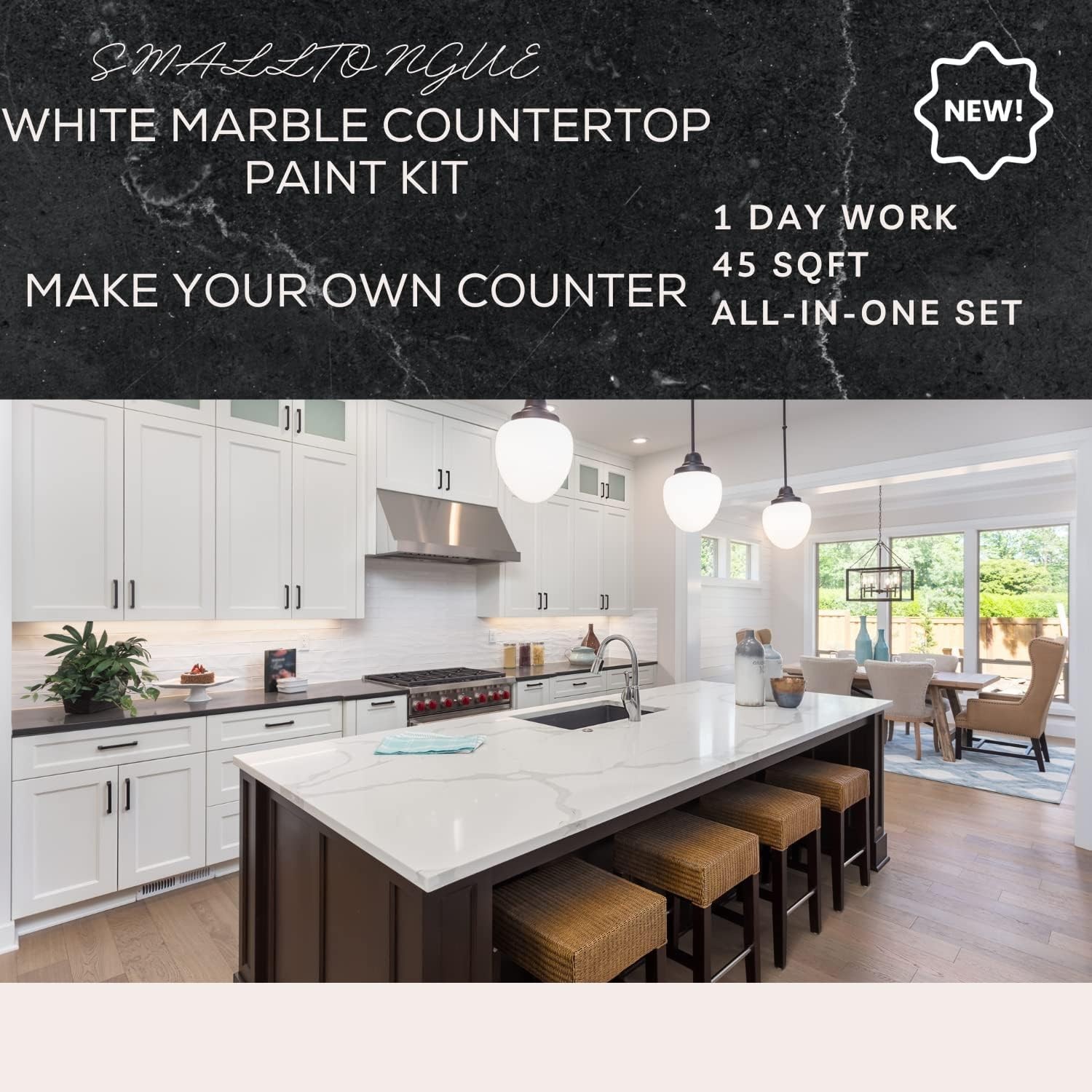 White Marble Countertop Paint KitIncluding Epoxy Resin, All-IN-ONE Set | Cove…