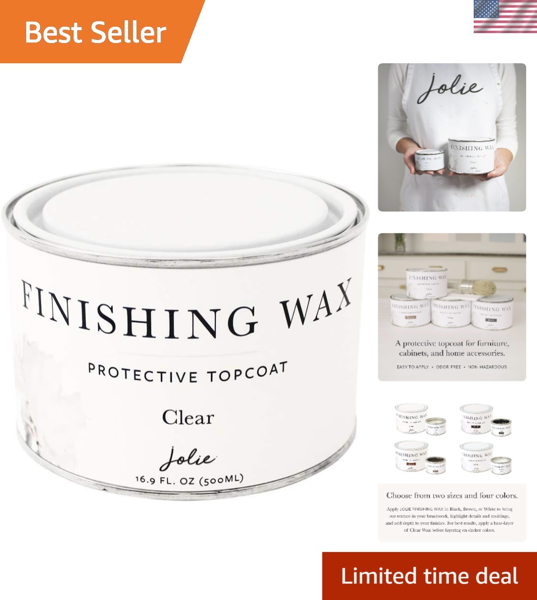Water-Resistant Clear Finishing Wax – Odorless, 500 ml – Easy DIY Application
