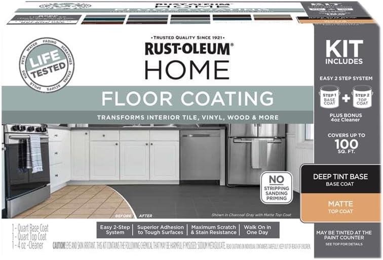 Rust-Oleum HOME Floor Coating, Deep Tint Base, Matte, Kit – 360100