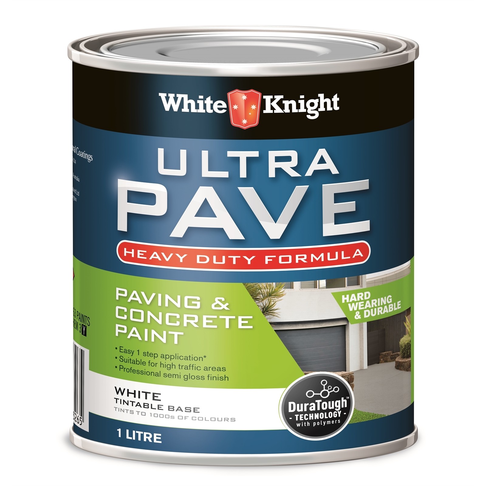 White Knight Ultra Pave 1L White Heavy Duty Garage Floor Paint