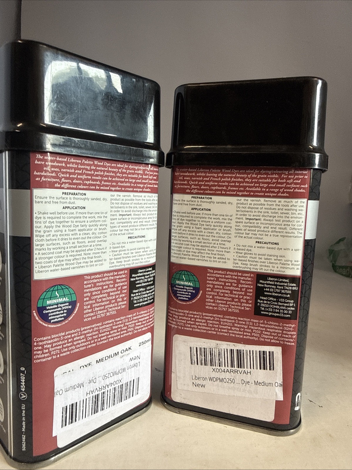 Liberon Palette Wood Dye Water Based Wood Stain Yew 250ml 8.5oz 2 Pack