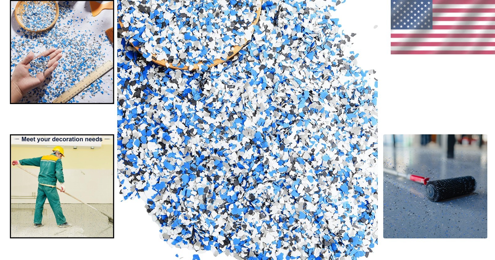 Lightweight Decorative Floor Chips – 1.54 lb Epoxy Flakes for Indoor & Outdoor