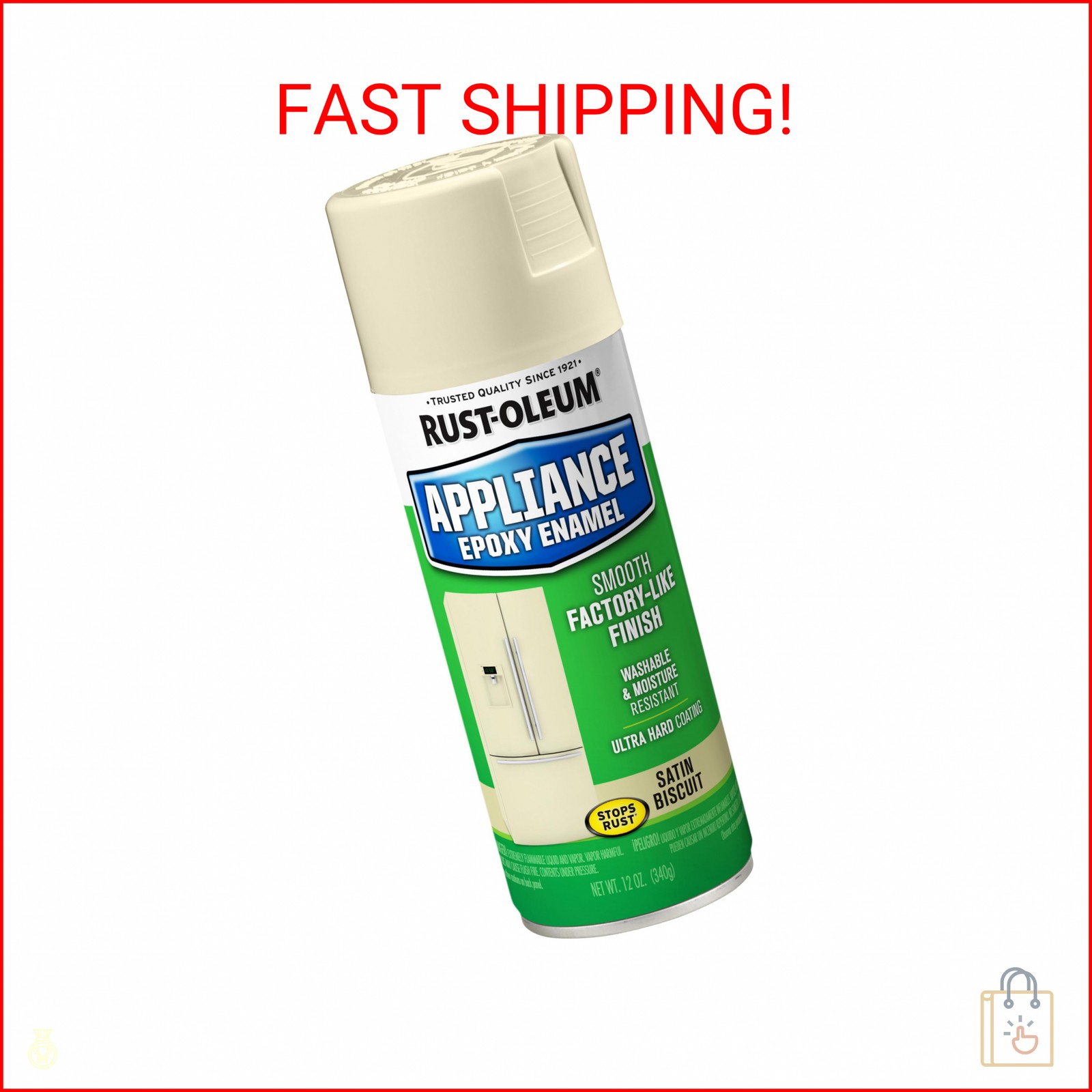 Rust-Oleum 210372 Specialty Appliance Epoxy Spray Paint, 12 oz, Biscuit