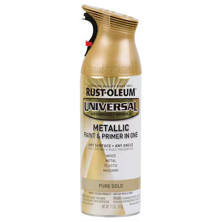 Rust-Oleum 245221 Spray Paint, Gold, Metallic, Solvent, 11 Oz