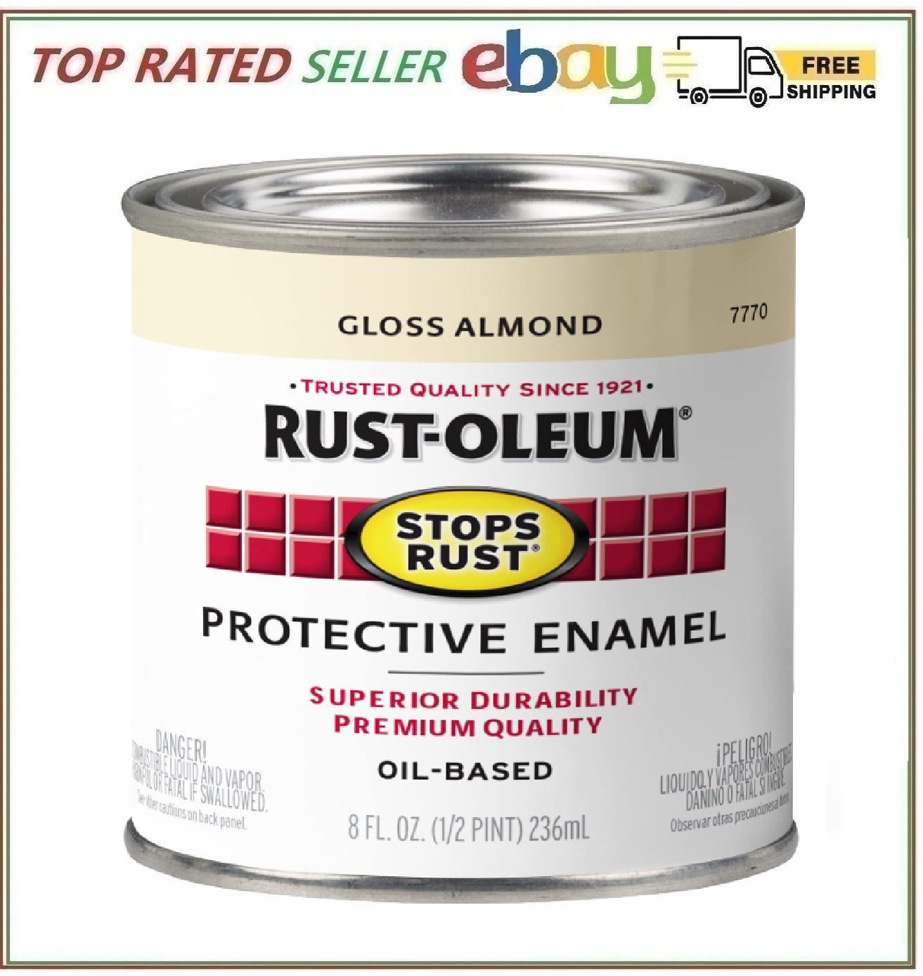Rust Oleum Stops Rust Protective Enamel Gloss Almond Paint 8 Fl Oz 1 Pack