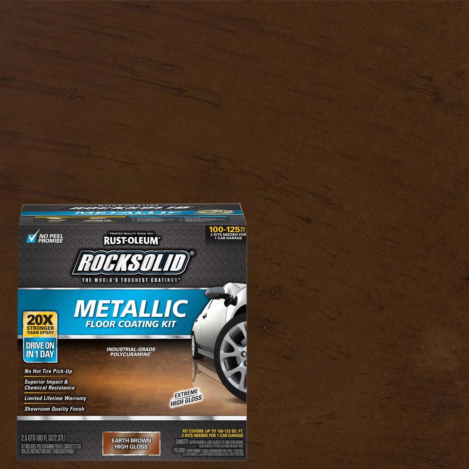 Rust-Oleum RockSolid 80 Oz Metallic Floor Coating Earth Brown 286895 BRAND NEW!
