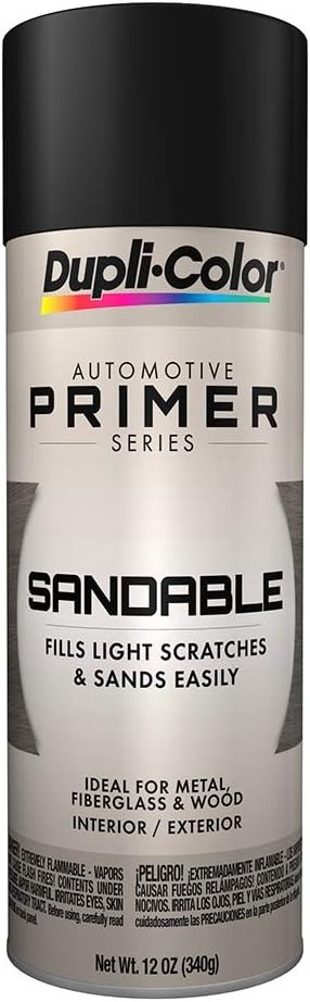 Dupli Color Sandable Primer 12Oz Pack Of 6 Fast Dry Automotive Paint Black
