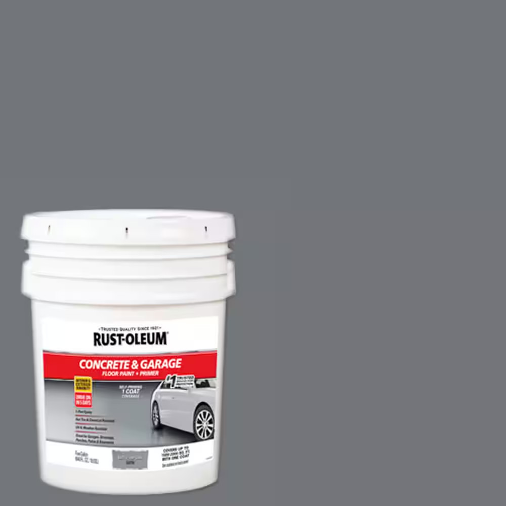 5 Gal. Battleship Gray Satin 1-Part Epoxy Concrete Floor Interior/Exterior Paint