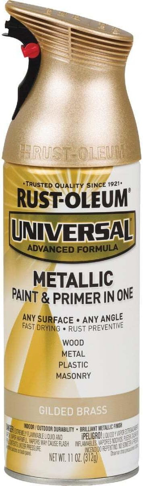 330504 Universal All Surface Metallic Spray Paint, 11 Oz, Guilded Brass