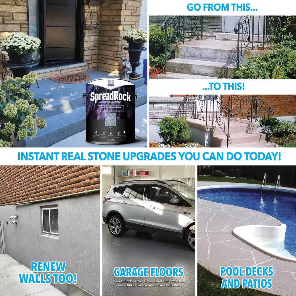 Granite Stone Coating 1 Gal. Flint Gray Satin Interior/Exterior Concrete Sealer