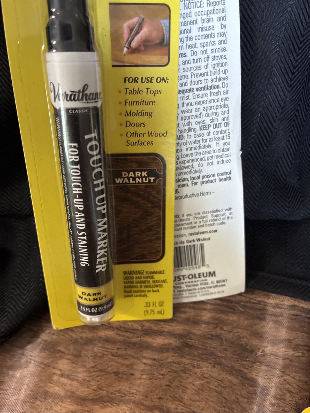 Lot 2 RustOleum Varathane Classic Stain Touch-Up Marker Dark Walnut .33 FL Oz