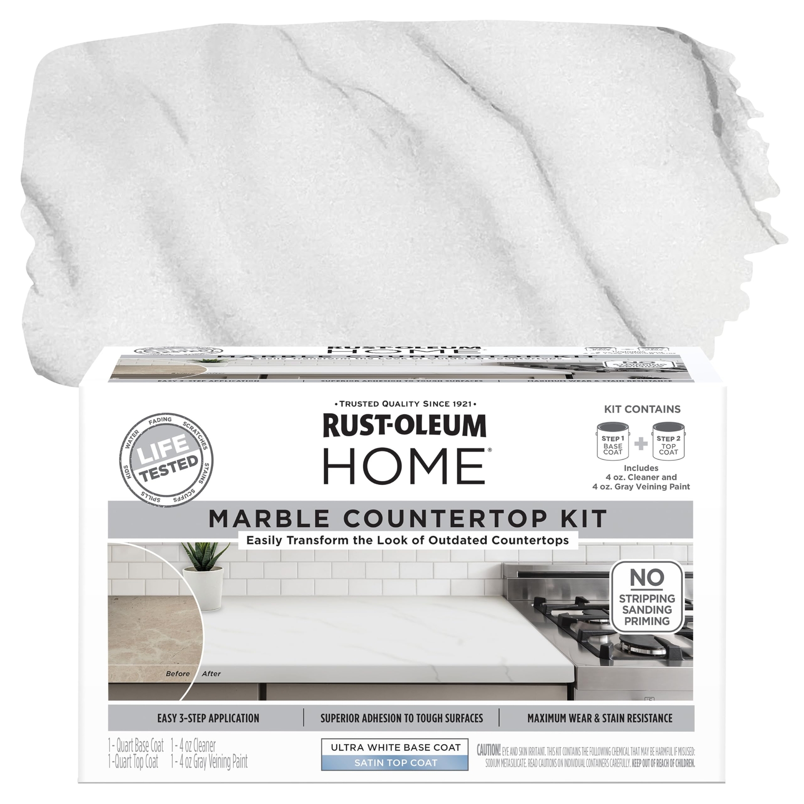 Rust-Oleum 384964 Home Marble Countertop Coating Kit 72 fl oz White