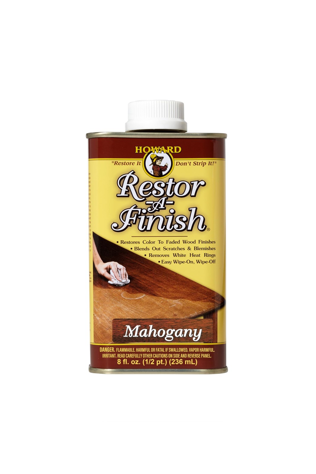 Howard Products Restor-A-Finish, Wood Stain to Restore a 8 oz, Mahogany