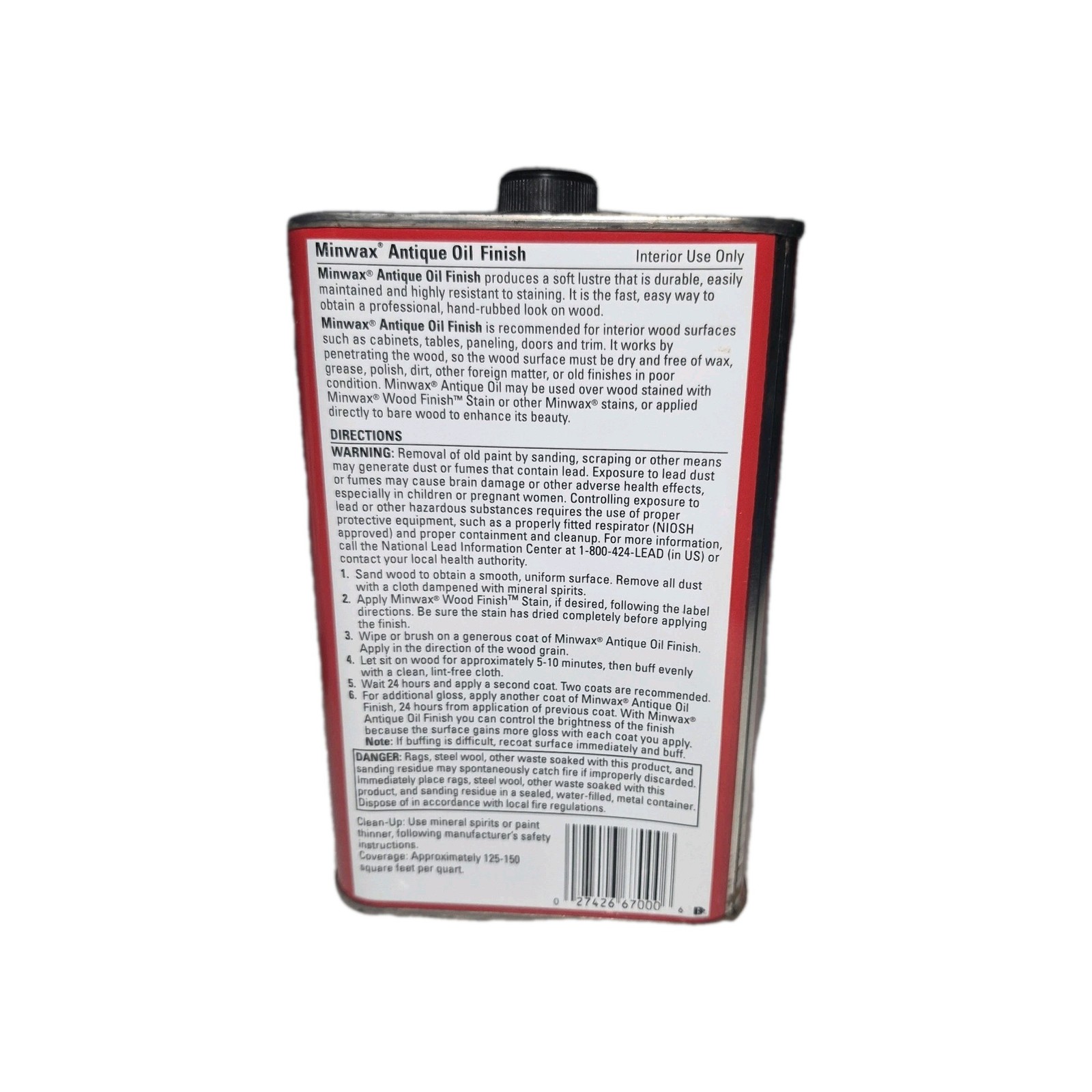 (1) Minwax Antique Oil Finish 32 oz Hard Finish Soft Lustre New