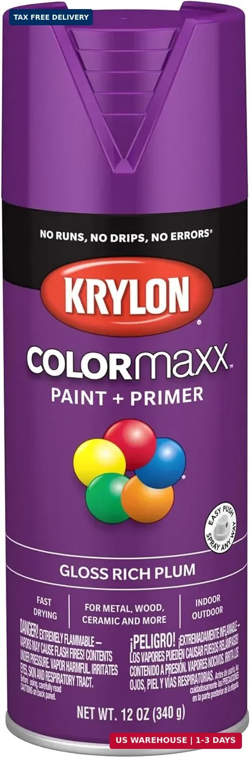 Krylon K05536007 COLORmaxx Spray Paint and 12 Ounce (Pack of 1), Rich Plum