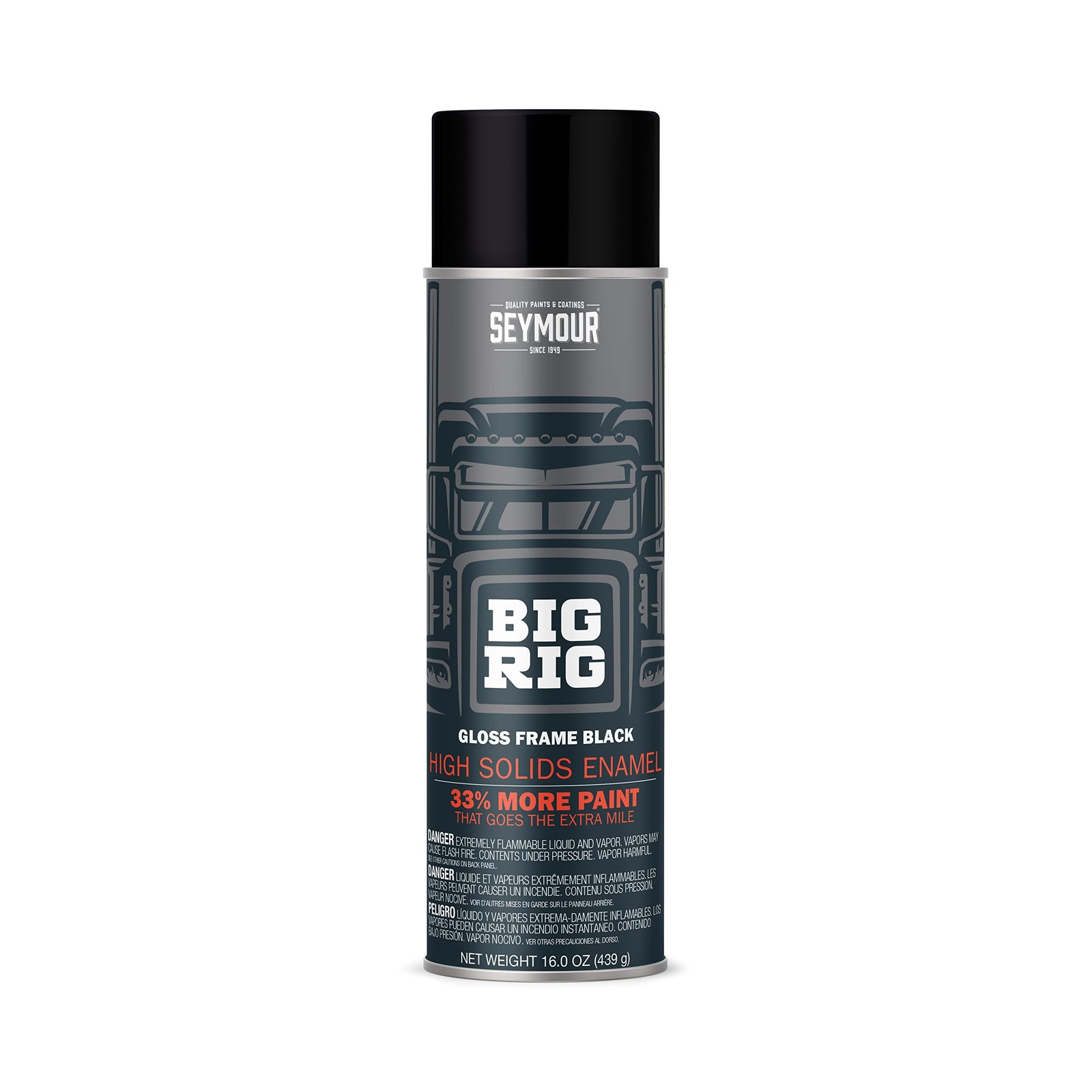 20-1615 Big Rig Professional Coatings Spray Paint, Gloss Frame Black