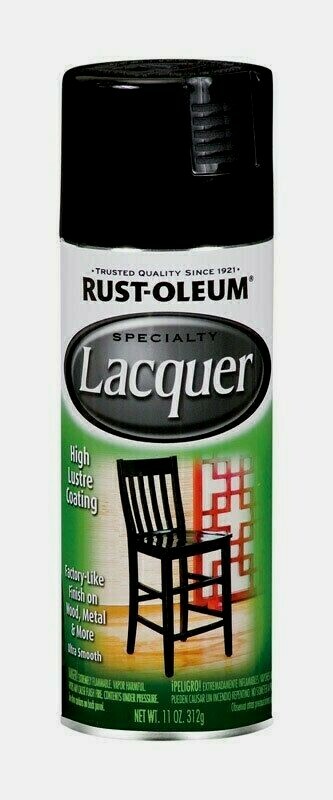 Rust-Oleum Specialty LACQUER Spray Paint 11oz GLOSS BLACK Factory Finish 1905830