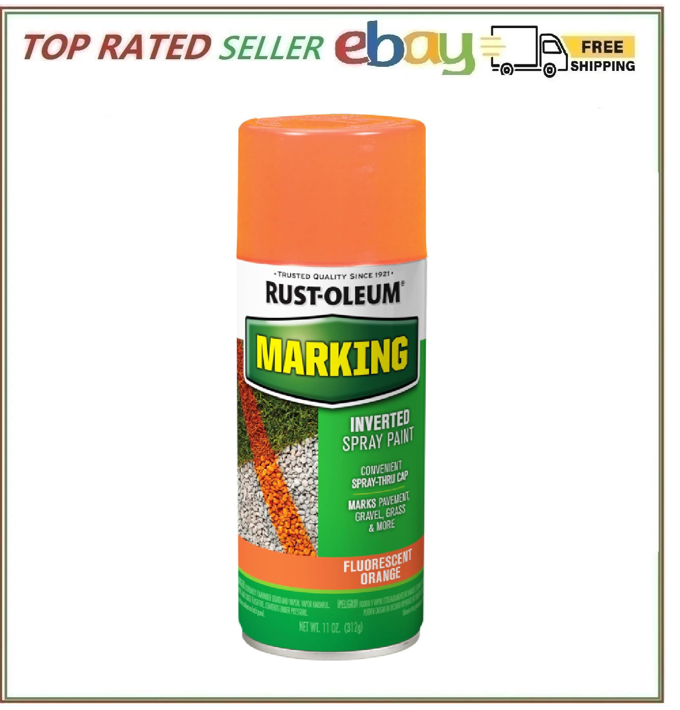 Rust Oleum Fluorescent Orange Marking Spray Paint 11 Ounce Pack Of 1